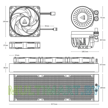 Кулер Arctic Liquid Freezer III 420 A-RGB White (ACFRE00153A) картинка 16